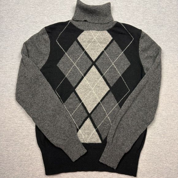 Victor Alfaro Argyle Sweater Womens Large 100% Wool Pullover - Picture 1 of 8